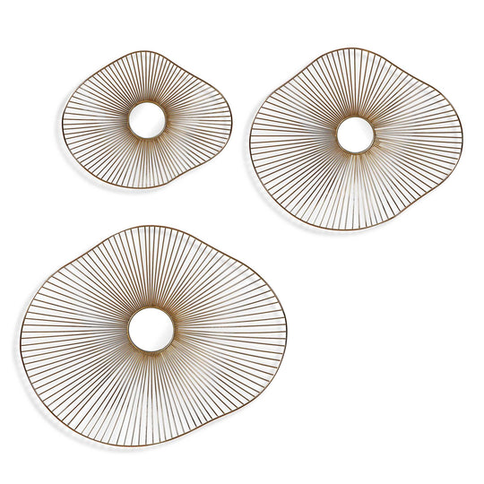 American Home Furniture Uttermost Avarie Gold Metal Wall Art Set/3