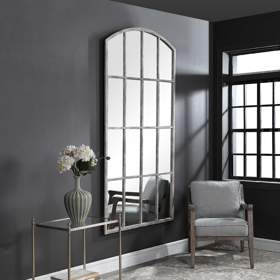 American Home Furniture Uttermost Amiel Ivory Arched Mirror