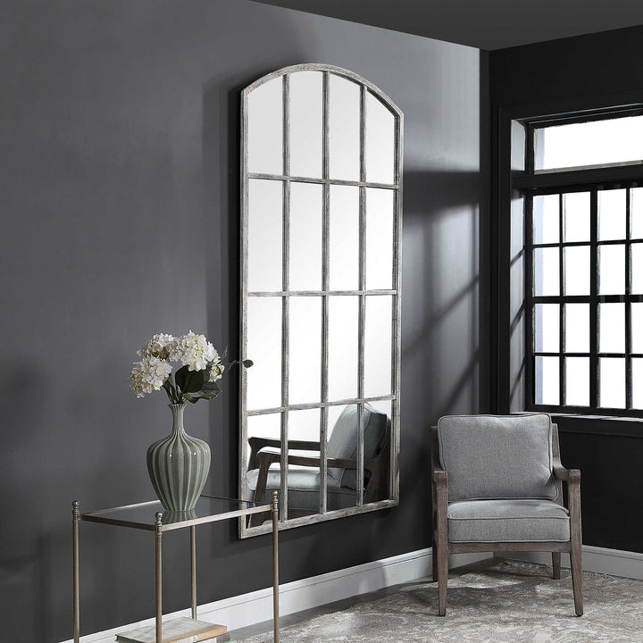American Home Furniture Uttermost Amiel Ivory Arched Mirror