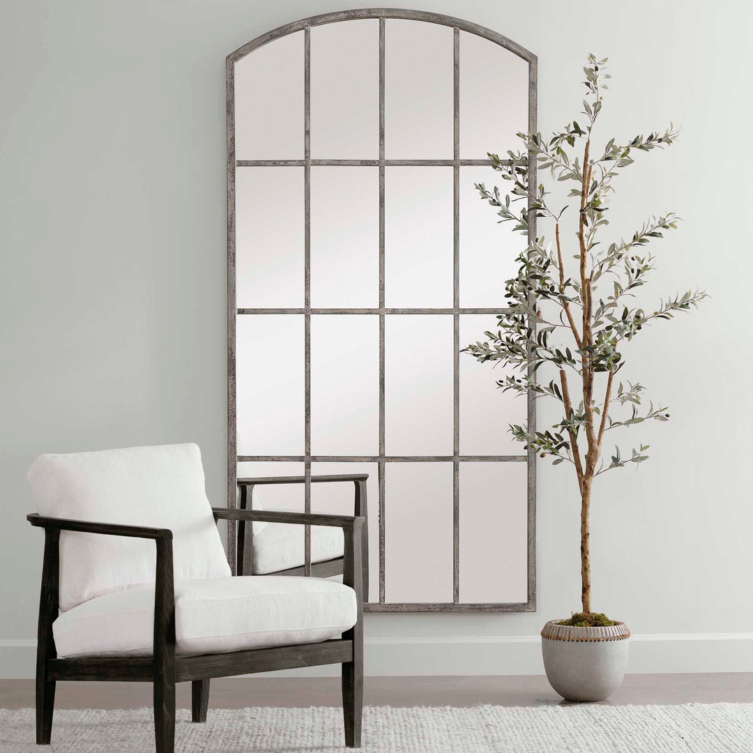 American Home Furniture Uttermost Amiel Ivory Arched Mirror