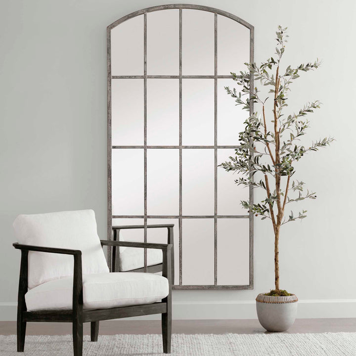 American Home Furniture Uttermost Amiel Ivory Arched Mirror