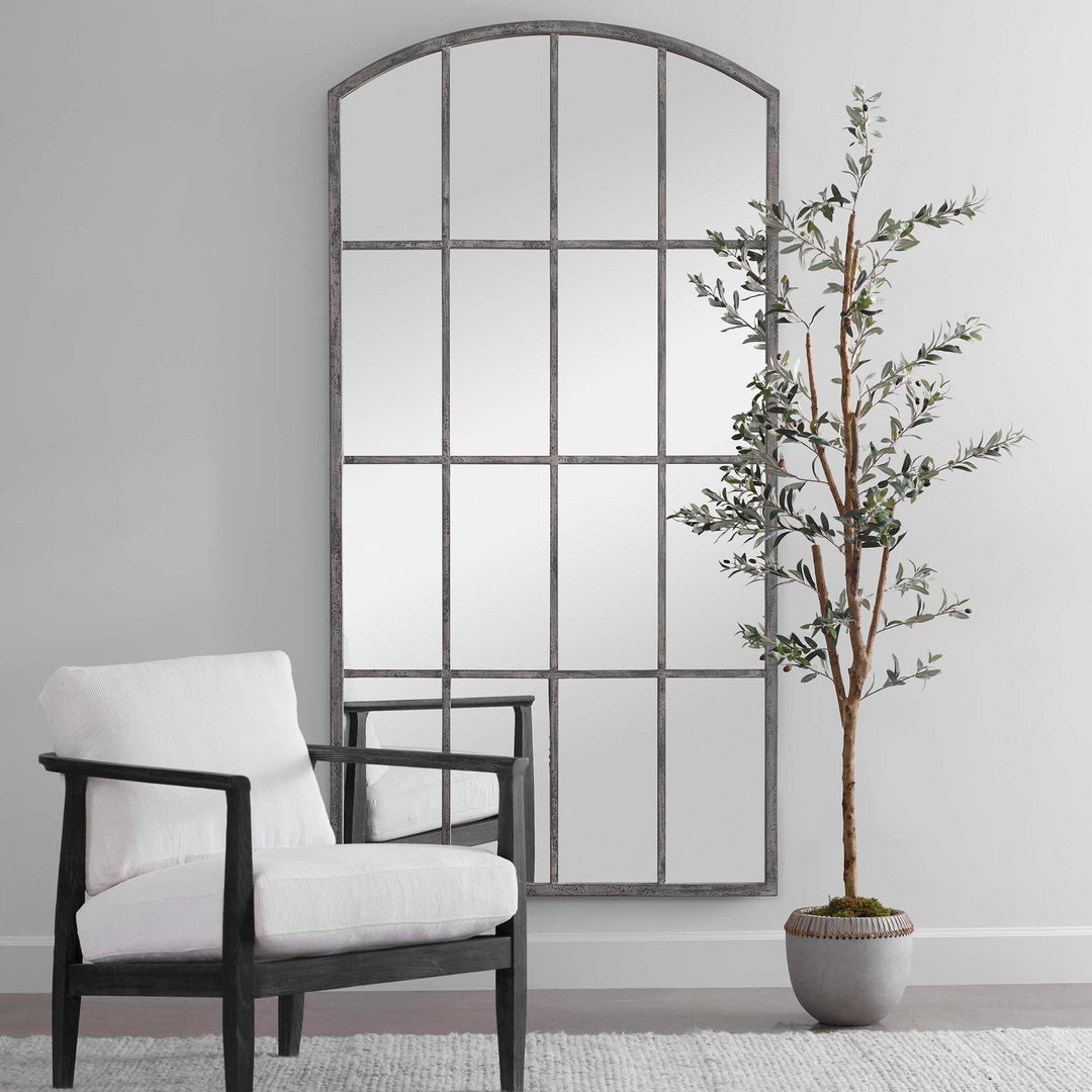 American Home Furniture Uttermost Amiel Ivory Arched Mirror