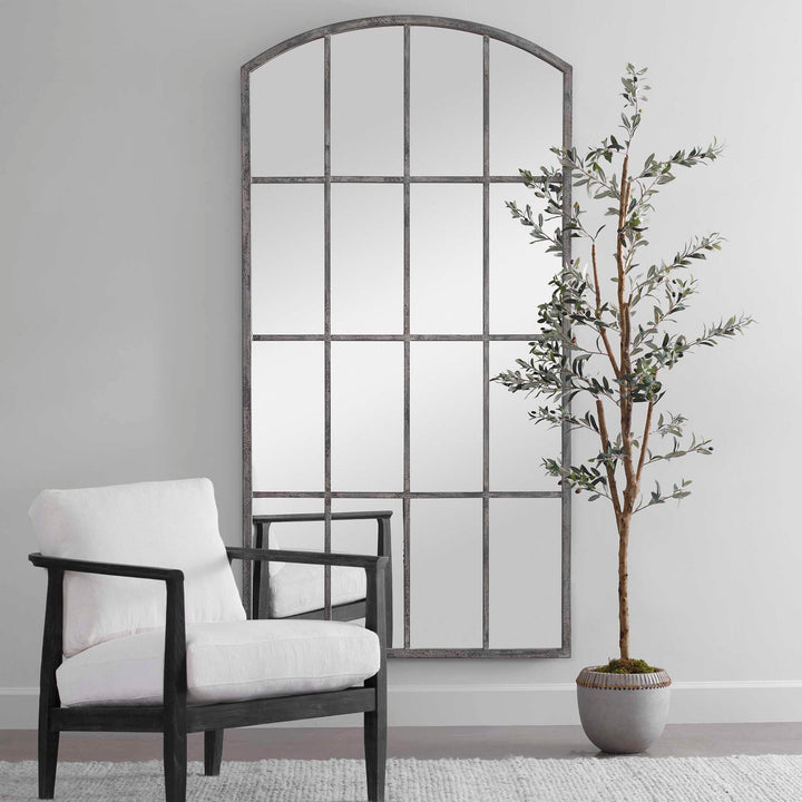 American Home Furniture Uttermost Amiel Ivory Arched Mirror