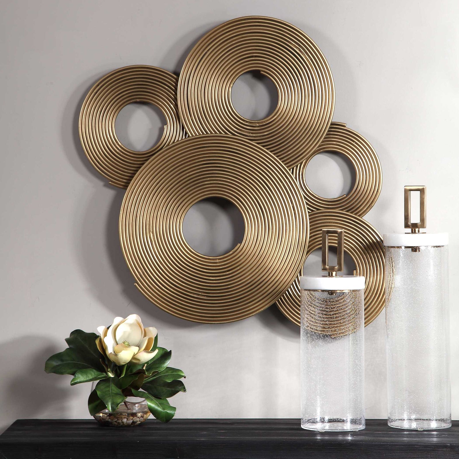 American Home Furniture Uttermost Ahmet Gold Rings Wall Decor