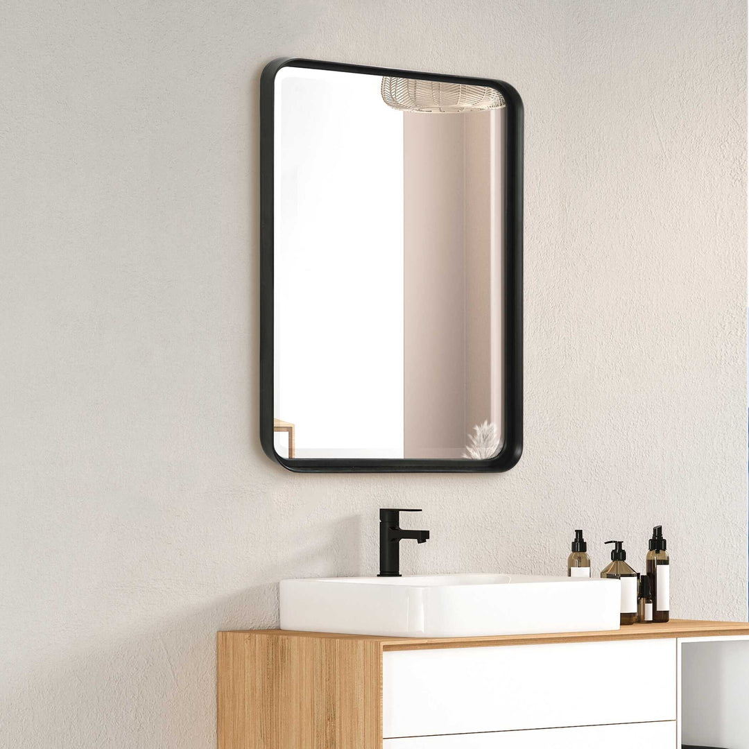 American Home Furniture Uttermost Croften Black Vanity Mirror