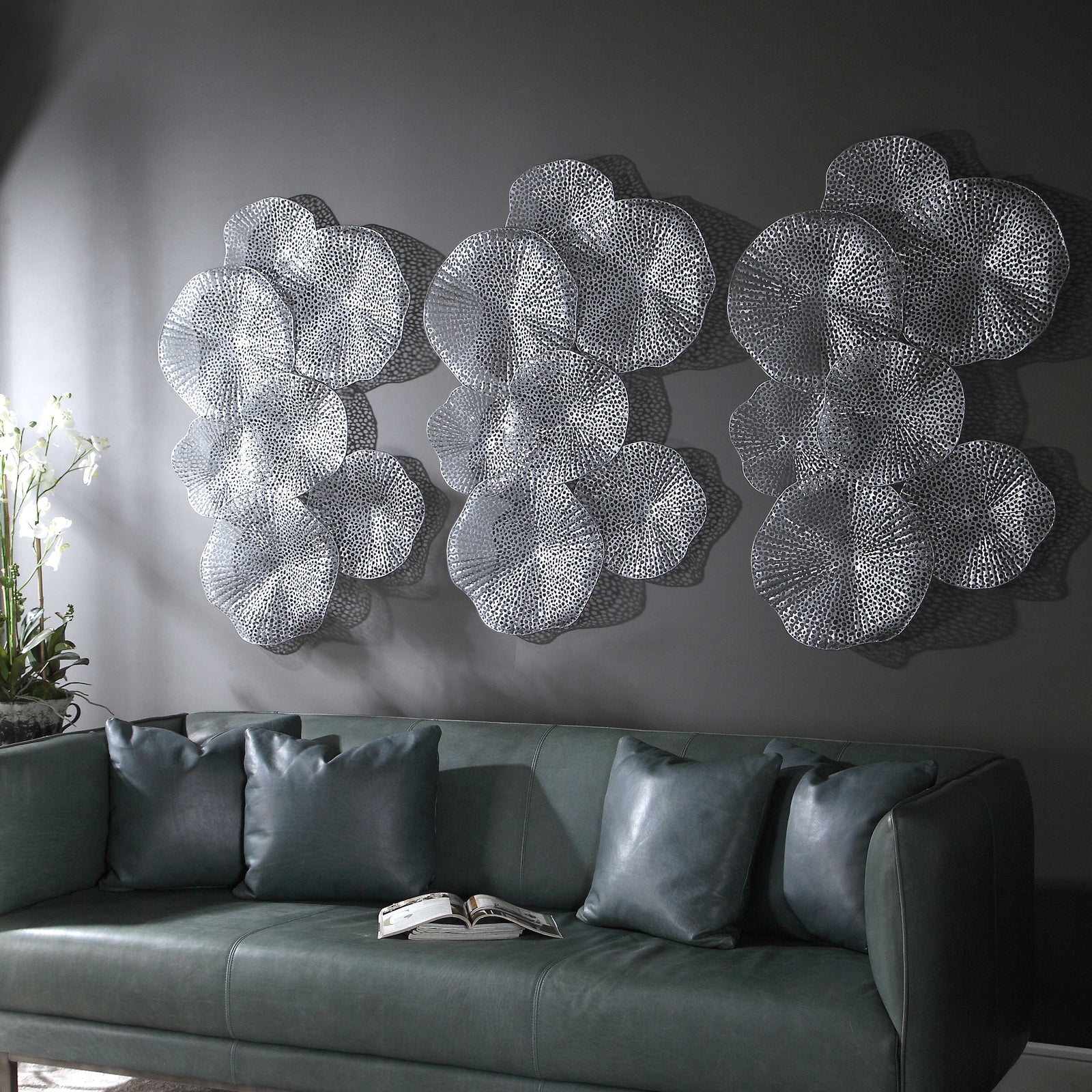 American Home Furniture Uttermost Ripley Pewter Metal Wall Art
