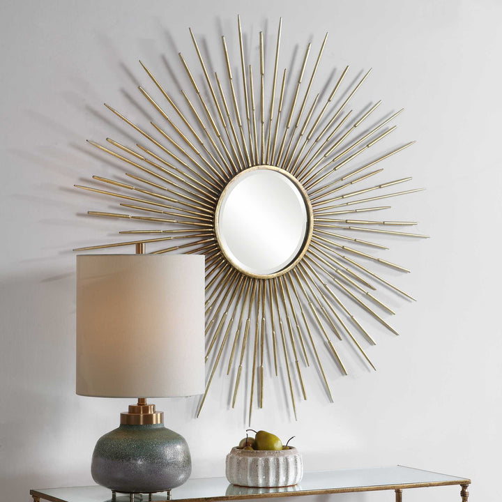 American Home Furniture Uttermost Golden Rays Starburst Mirror