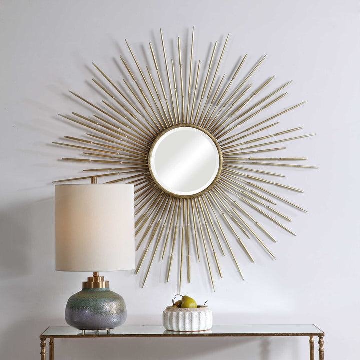 American Home Furniture Uttermost Golden Rays Starburst Mirror
