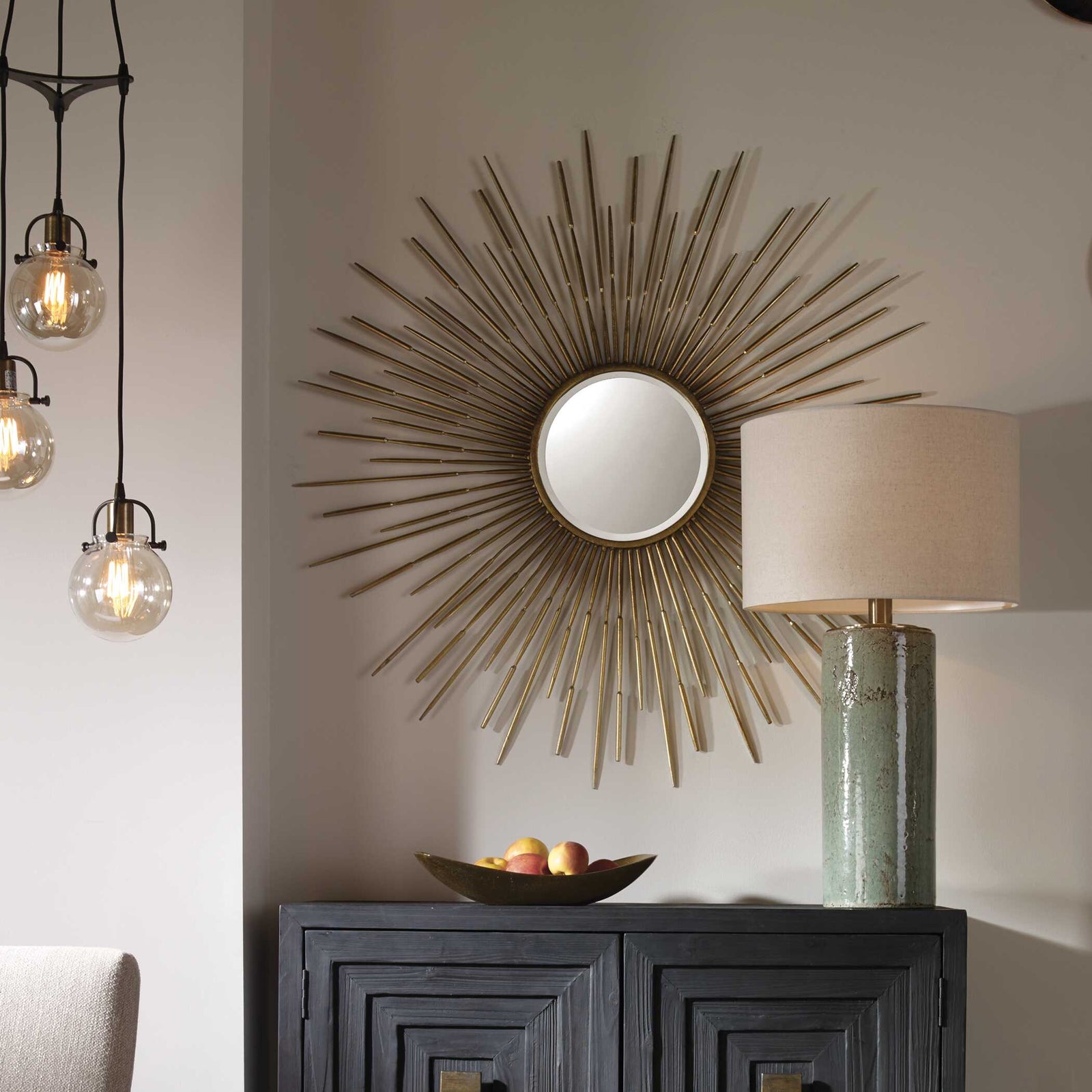 American Home Furniture Uttermost Golden Rays Starburst Mirror