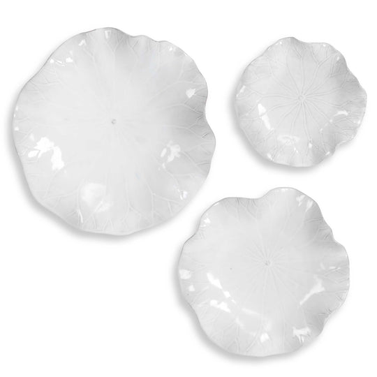 American Home Furniture Uttermost Abella Ceramic Wall Decor Set of 3 White