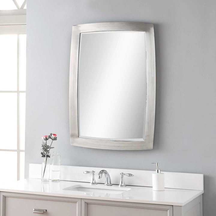 American Home Furniture Uttermost Haskill Brushed Nickel Mirror