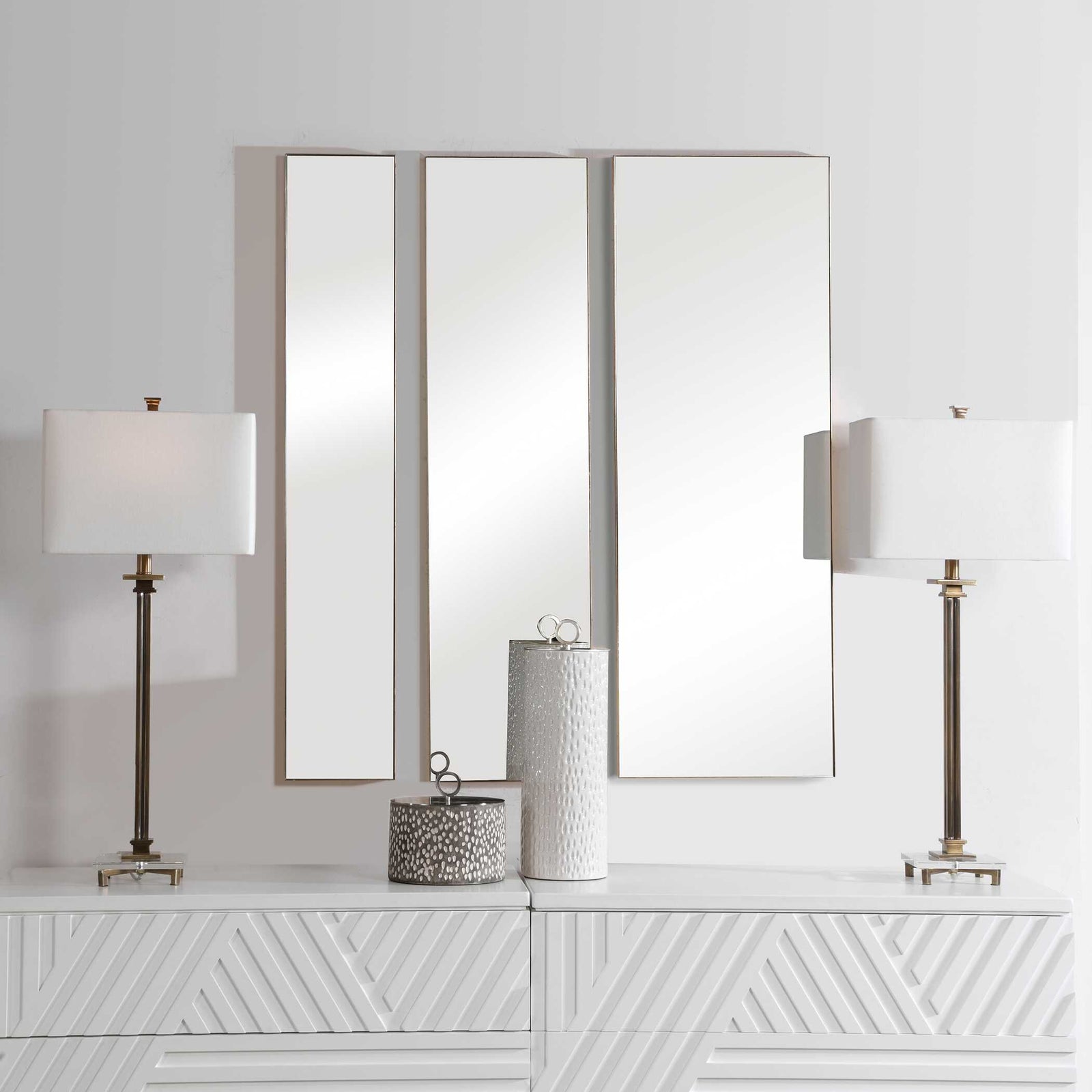 American Home Furniture Uttermost Rowling Gold Mirrors, Set of 3