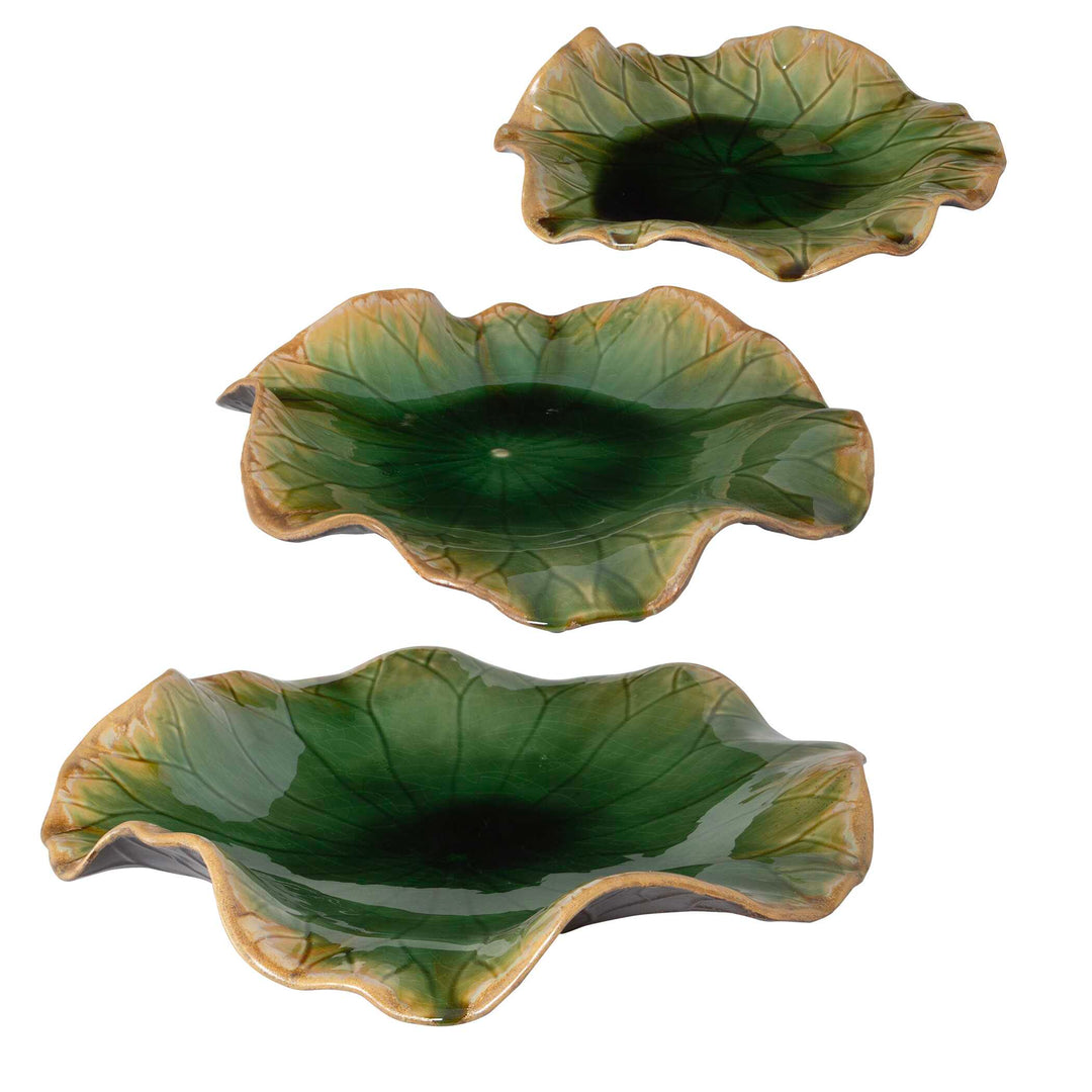 American Home Furniture Uttermost Abella Green Ceramic Wall Decor Set of 3