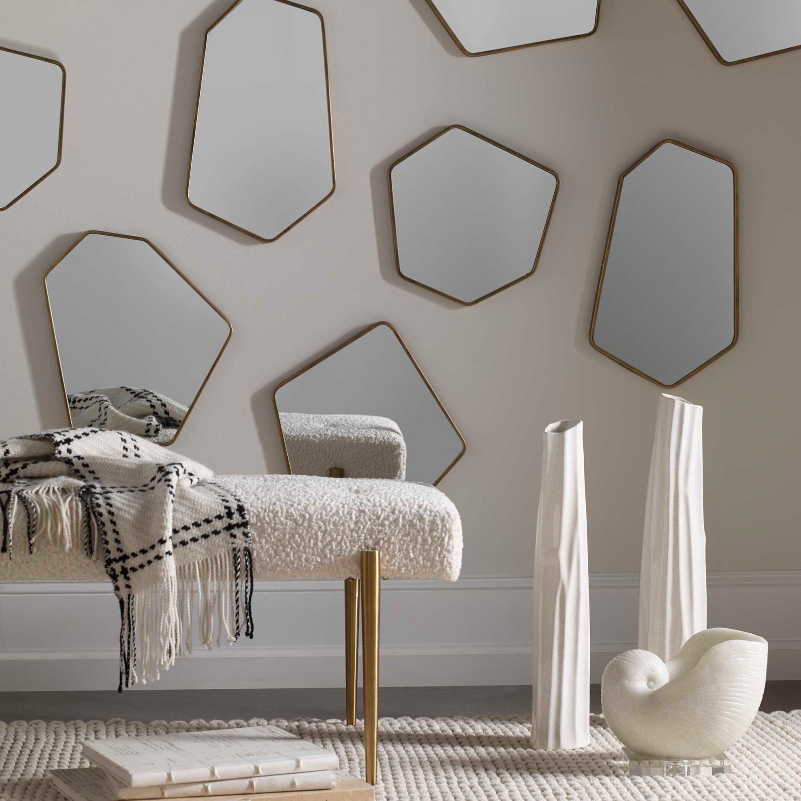 American Home Furniture Uttermost Linneah Modern Mirrors, Set of 4