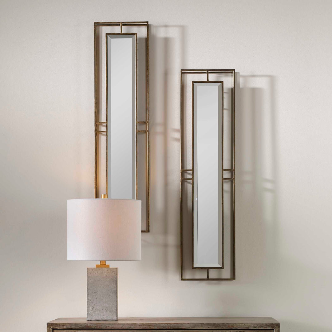 American Home Furniture Uttermost Rutledge Gold Mirrors, Set of 2