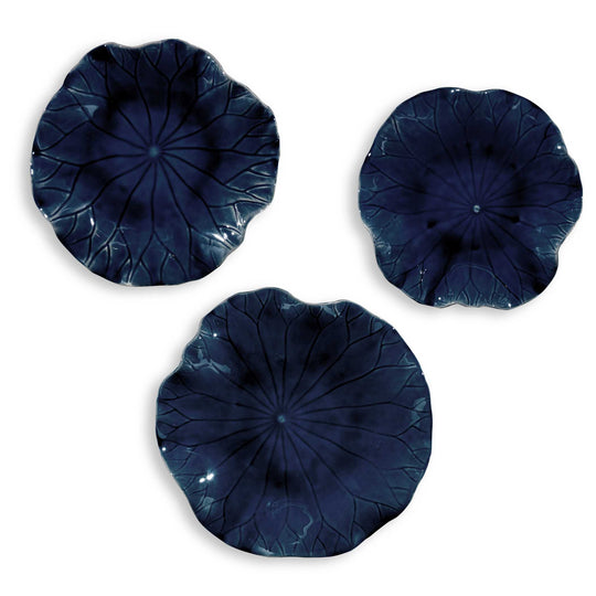 American Home Furniture Uttermost Abella Blue Ceramic Wall Decor Set of 3