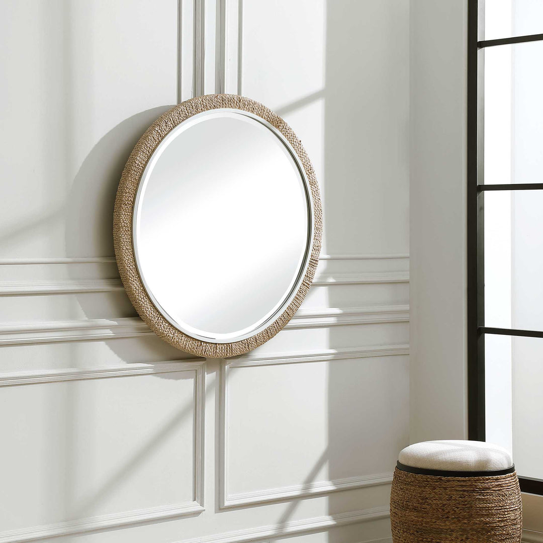 American Home Furniture Uttermost Carbet Round Rope Mirror