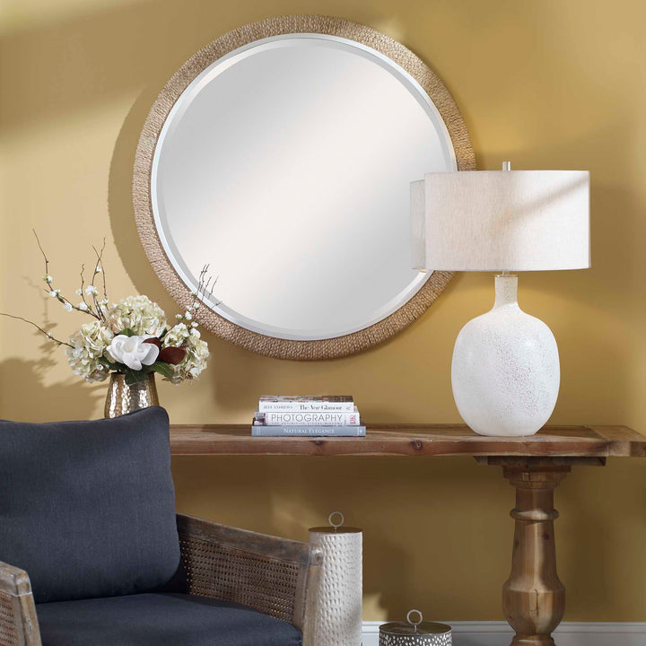 American Home Furniture Uttermost Carbet Round Rope Mirror