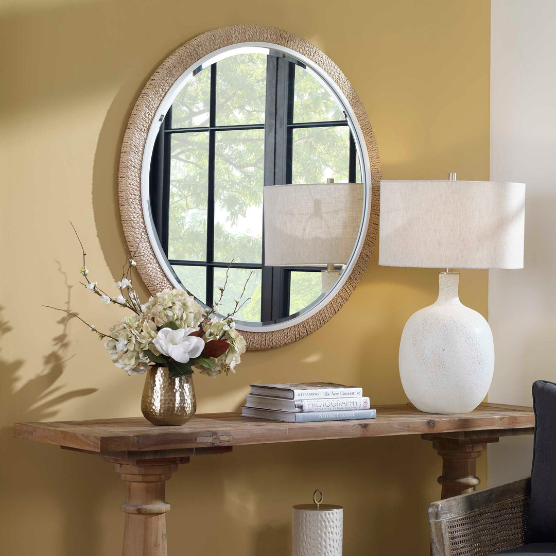 American Home Furniture Uttermost Carbet Round Rope Mirror