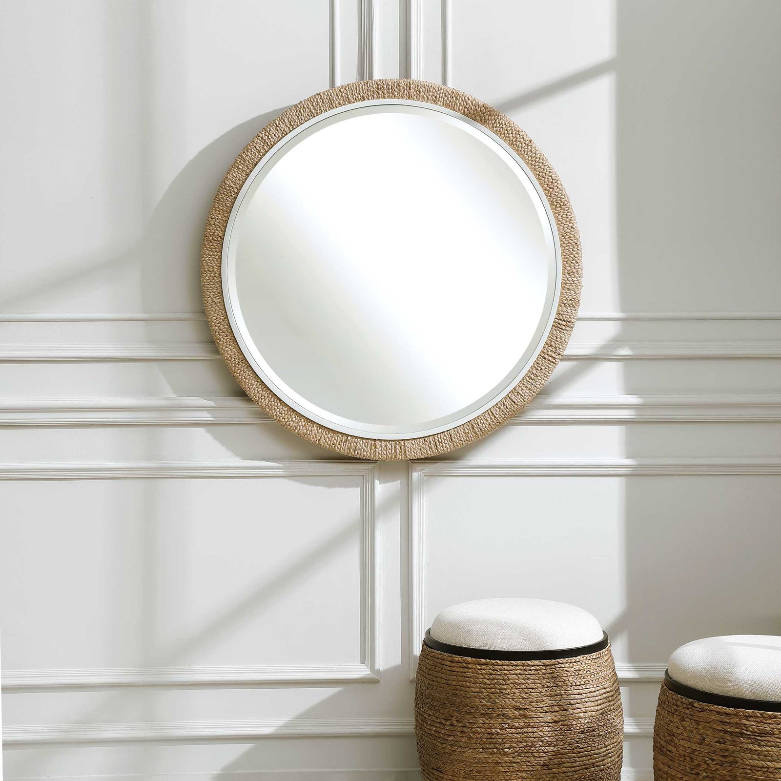 American Home Furniture Uttermost Carbet Round Rope Mirror