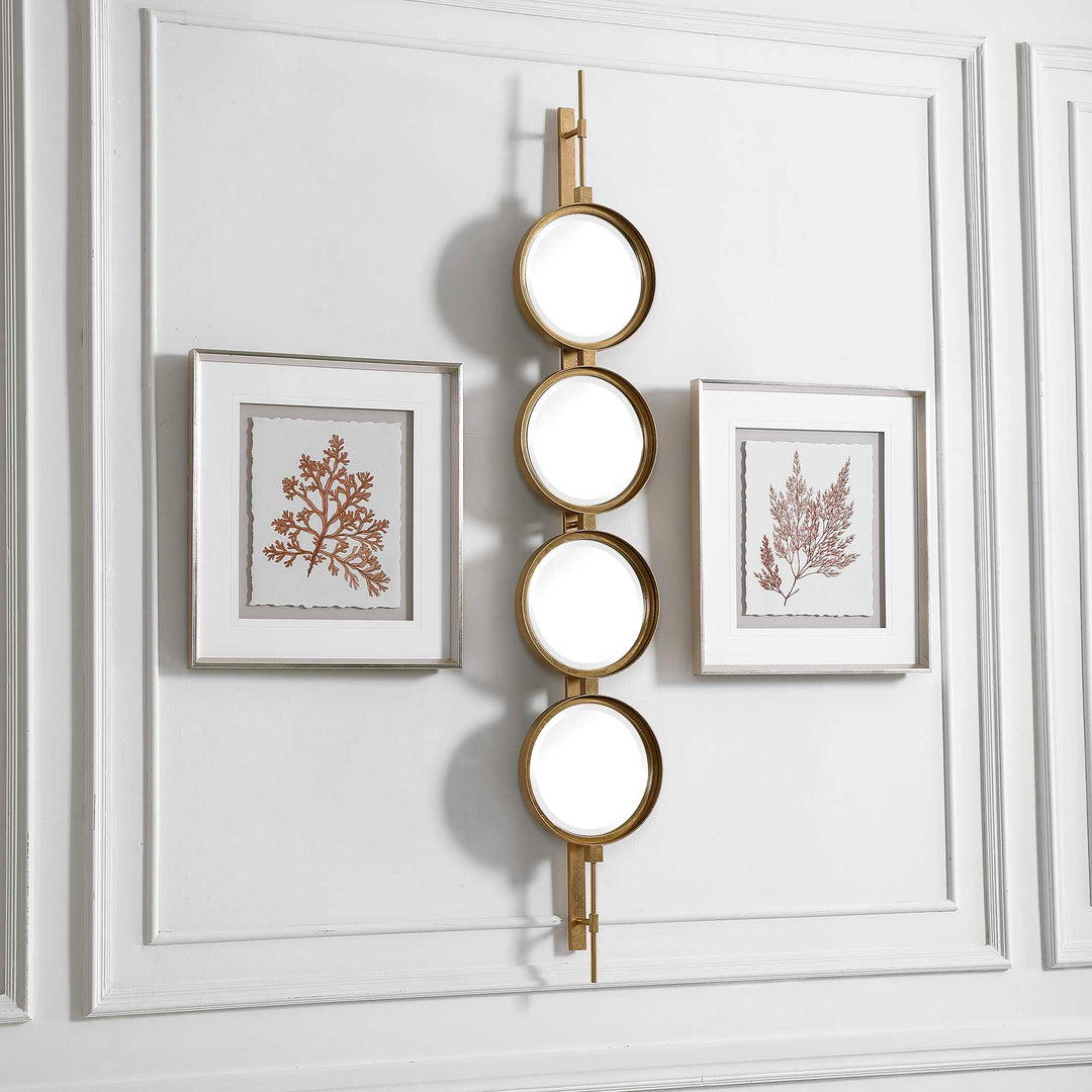 American Home Furniture Uttermost Button Gold Mirror