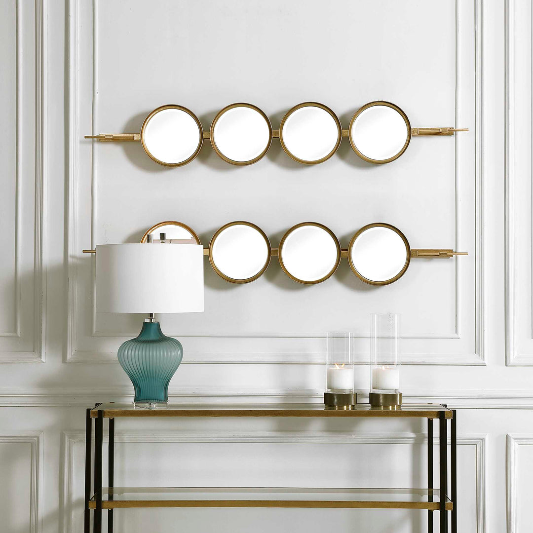American Home Furniture Uttermost Button Gold Mirror