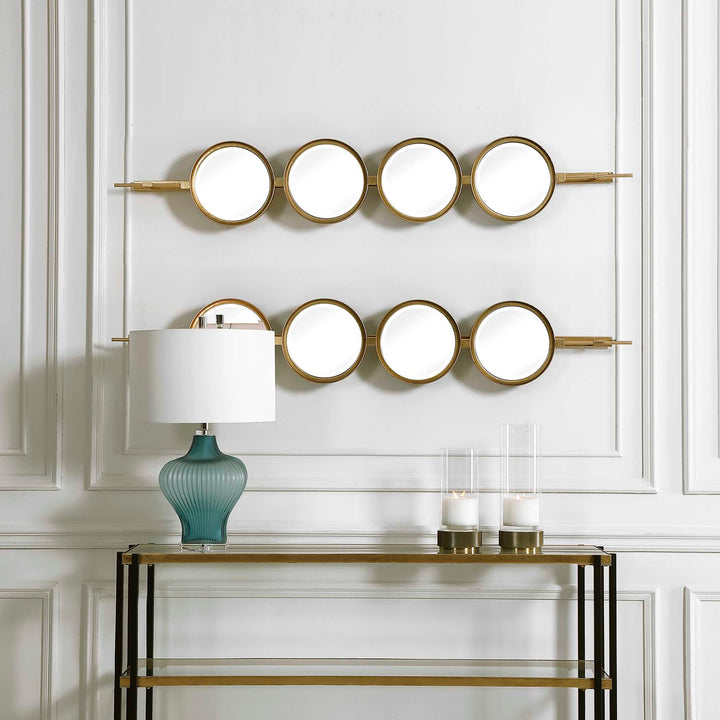 American Home Furniture Uttermost Button Gold Mirror