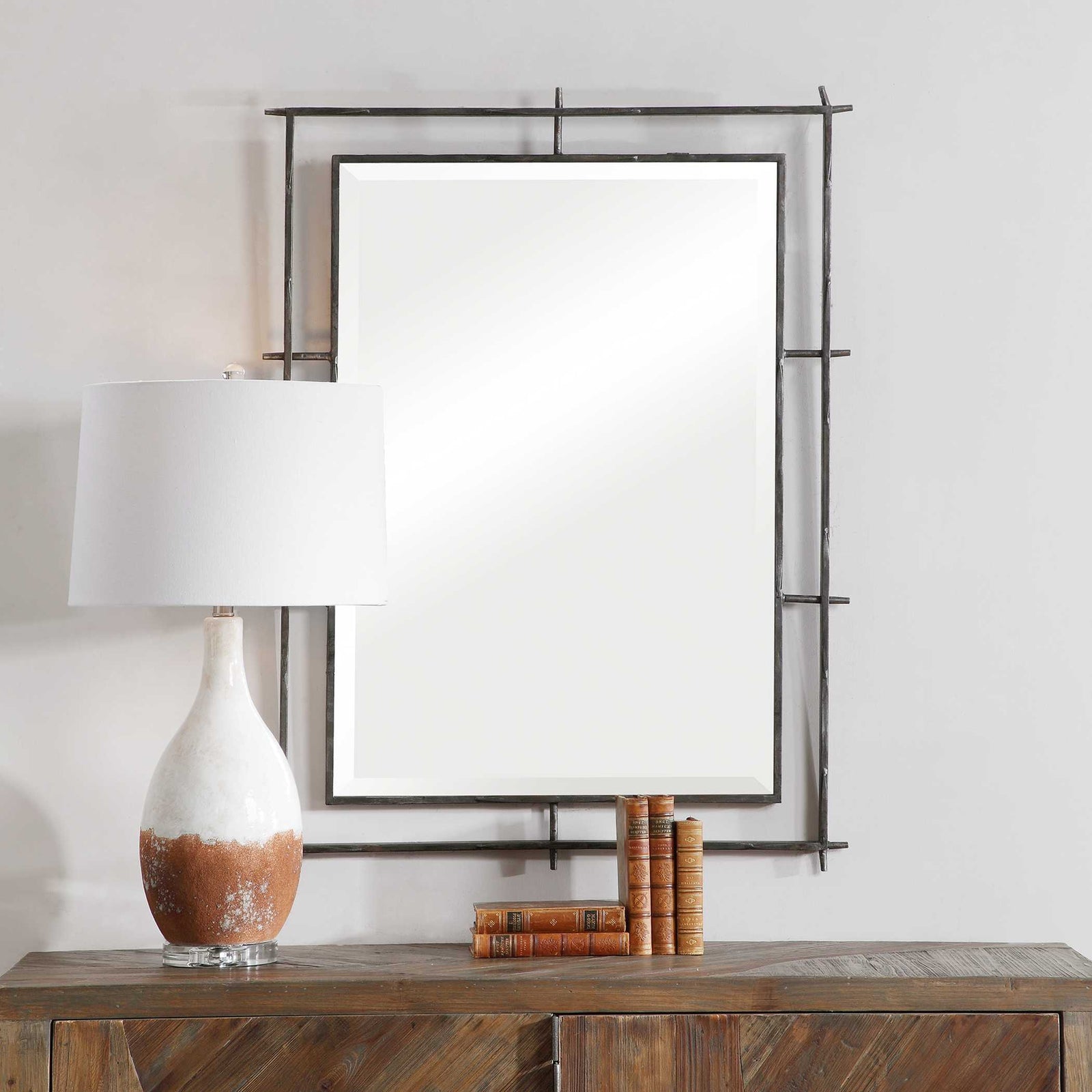 American Home Furniture Uttermost Ironworks Industrial Mirror