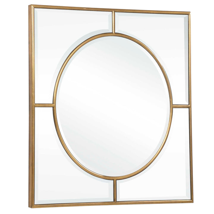 American Home Furniture Uttermost Stanford Gold Square Mirror