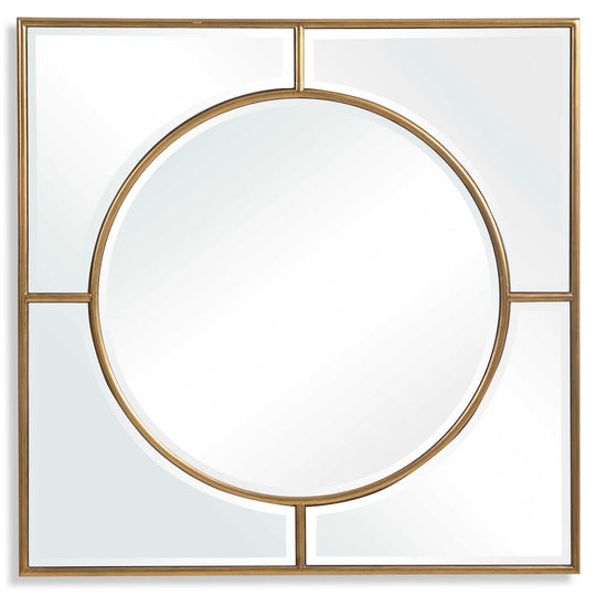 American Home Furniture Uttermost Stanford Gold Square Mirror