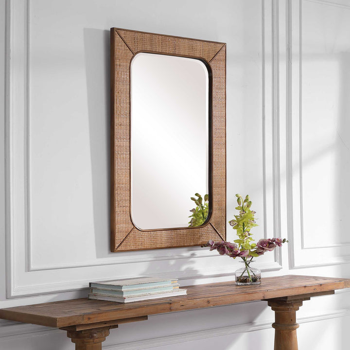 American Home Furniture Uttermost Tahiti Rattan Mirror