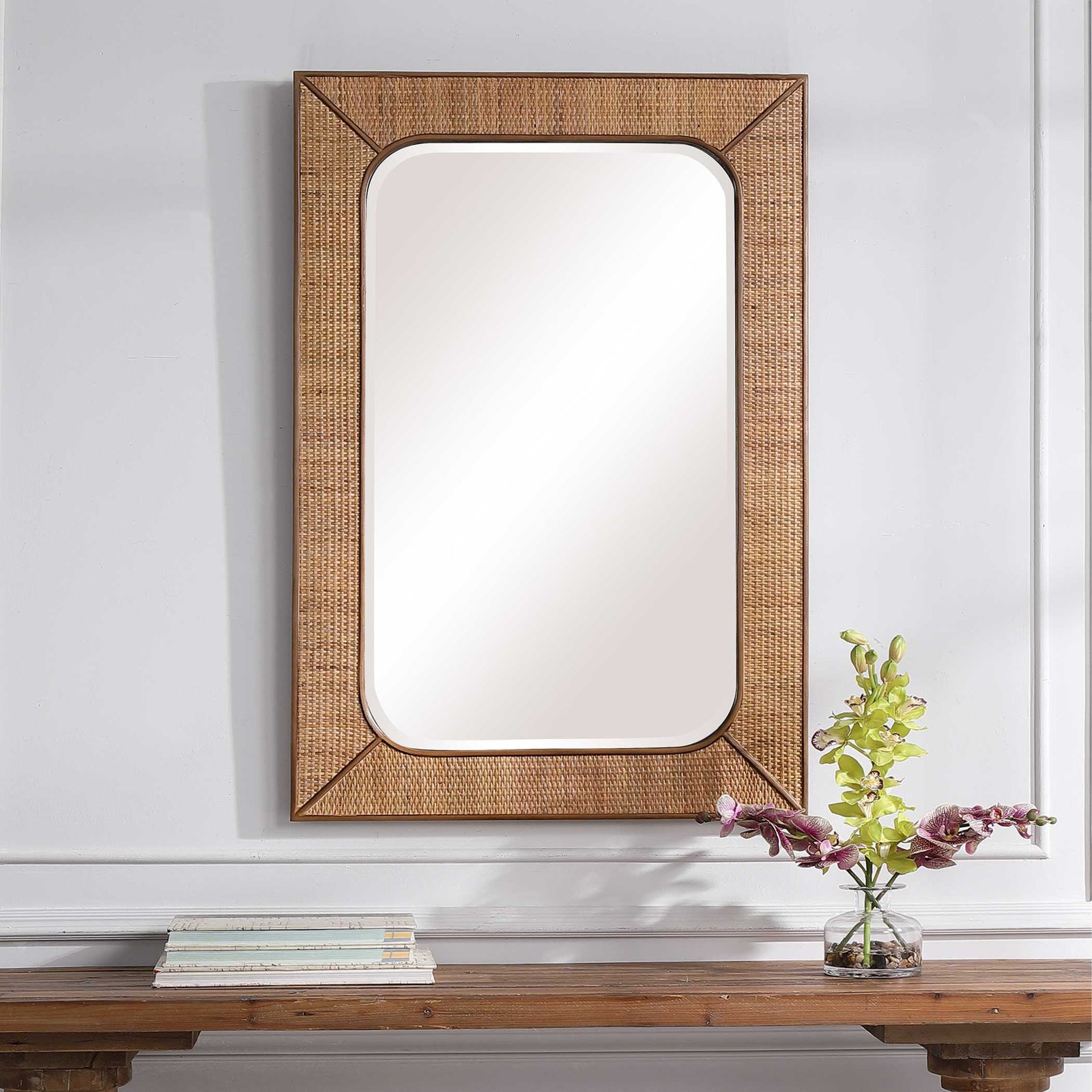 American Home Furniture Uttermost Tahiti Rattan Mirror