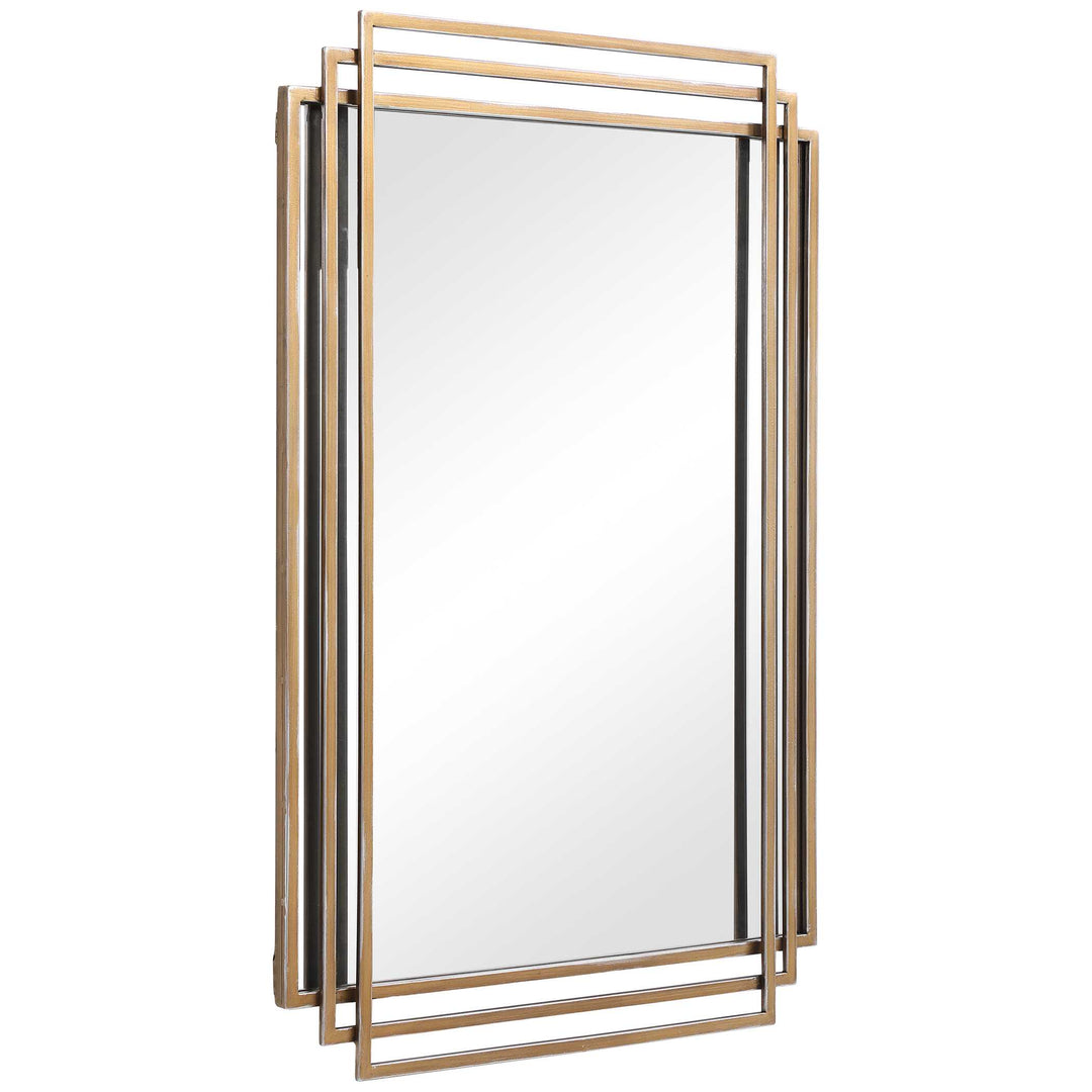 American Home Furniture Uttermost Amherst Brushed Gold Mirror