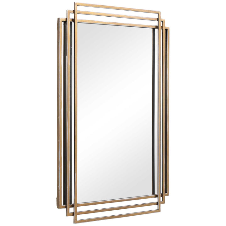 American Home Furniture Uttermost Amherst Brushed Gold Mirror