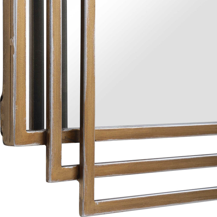 American Home Furniture Uttermost Amherst Brushed Gold Mirror
