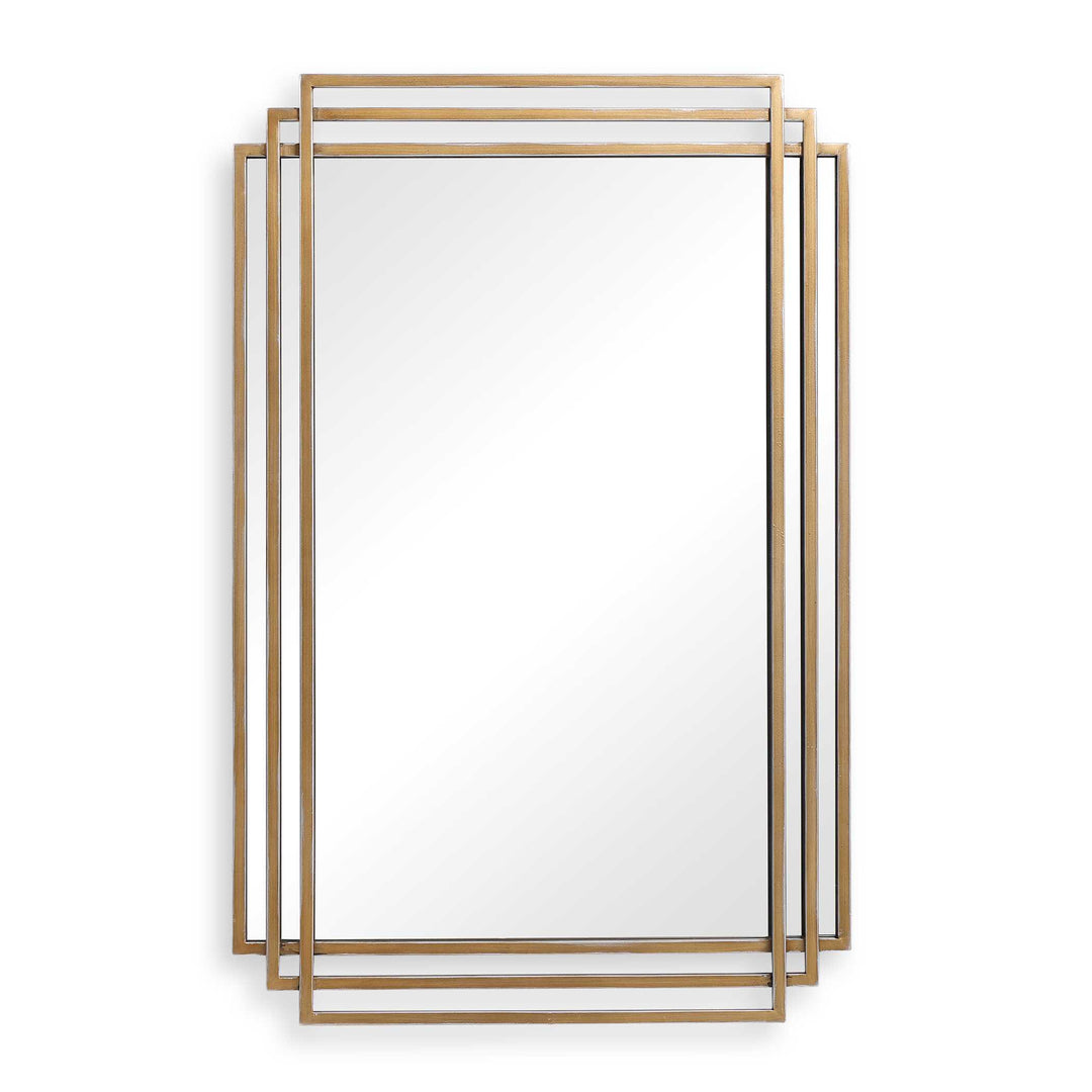 American Home Furniture Uttermost Amherst Brushed Gold Mirror