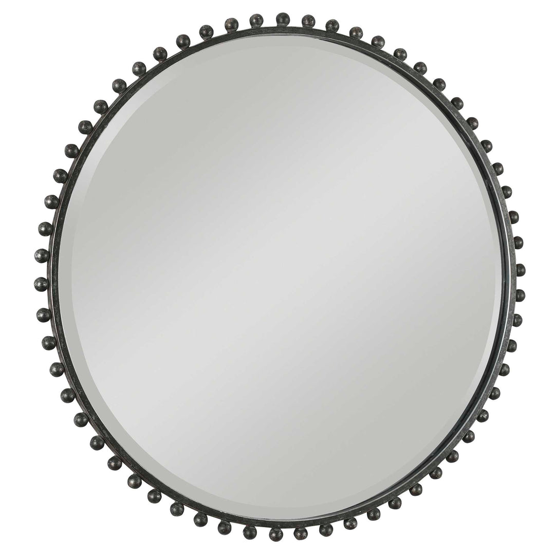 American Home Furniture Uttermost Taza Round Iron Mirror