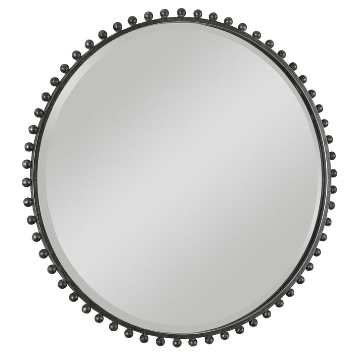 American Home Furniture Uttermost Taza Round Iron Mirror