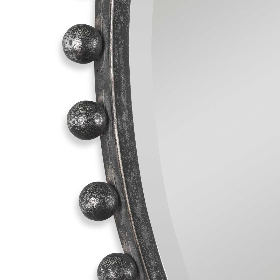American Home Furniture Uttermost Taza Round Iron Mirror