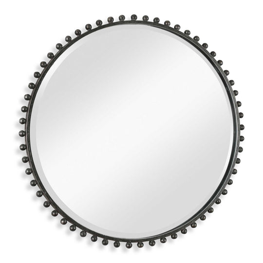 American Home Furniture Uttermost Taza Round Iron Mirror