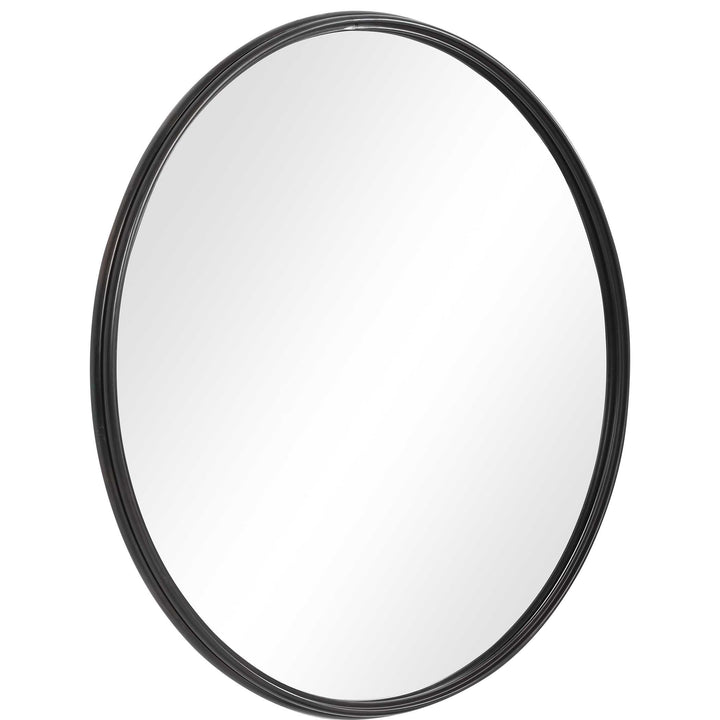 American Home Furniture Uttermost Belham Round Iron Mirror