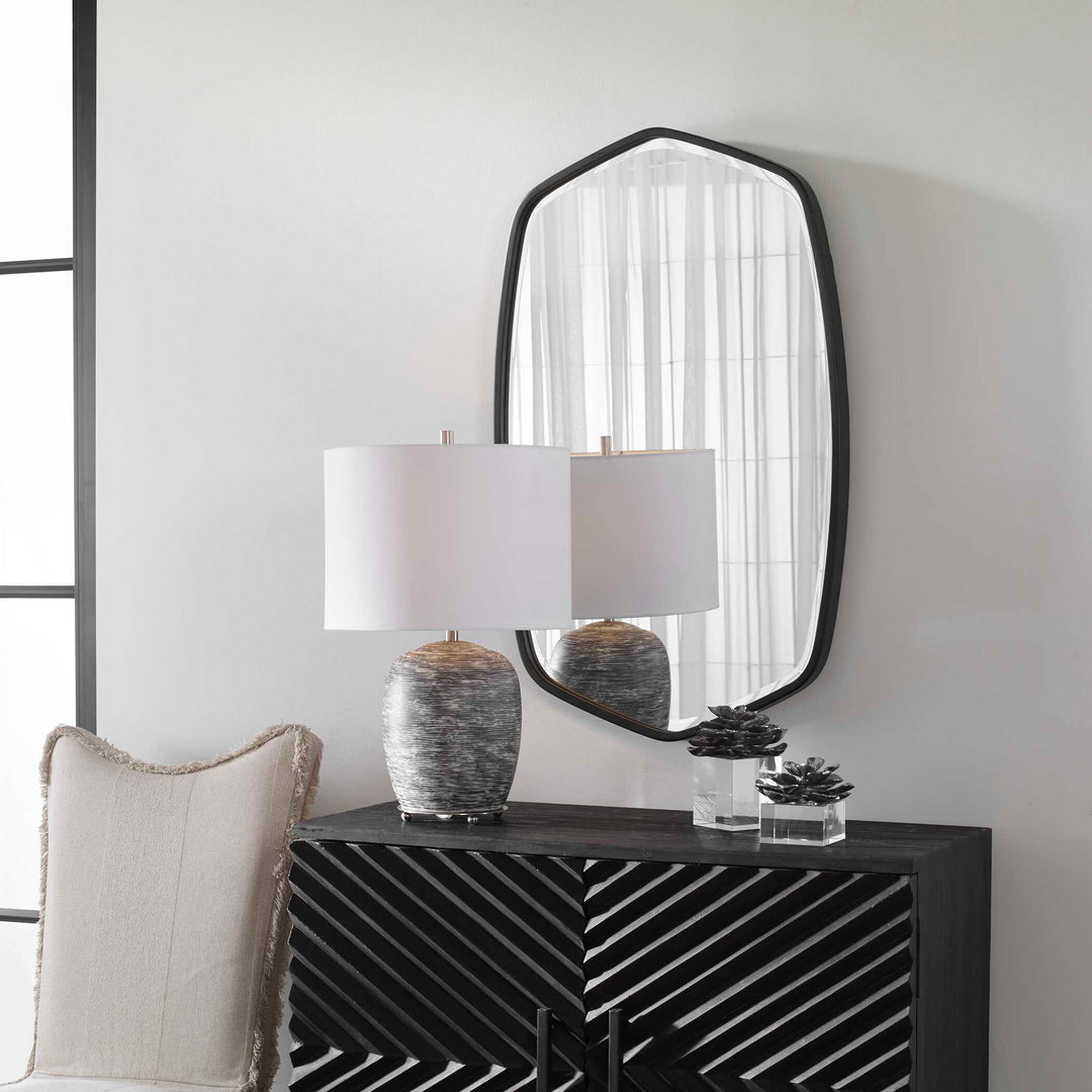 American Home Furniture Uttermost Duronia Black Iron Mirror
