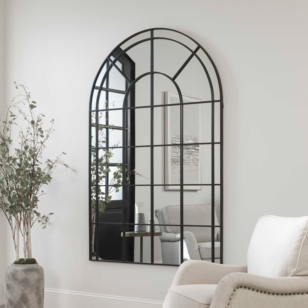 American Home Furniture Uttermost Grantola Black Arch Iron Mirror