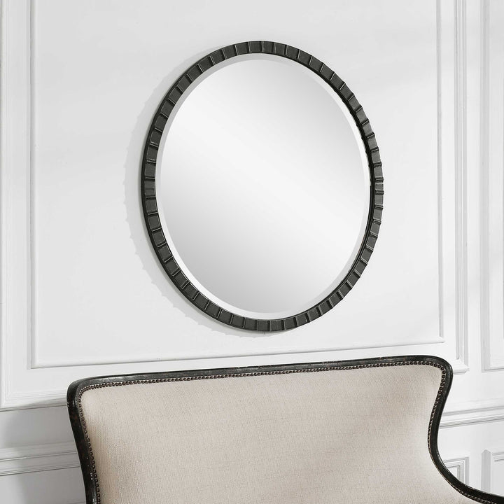 American Home Furniture Uttermost Dandridge Round Industrial Mirror