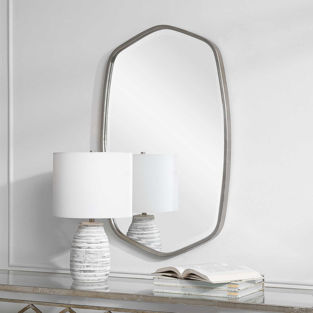 American Home Furniture Uttermost Duronia Brushed Silver Mirror