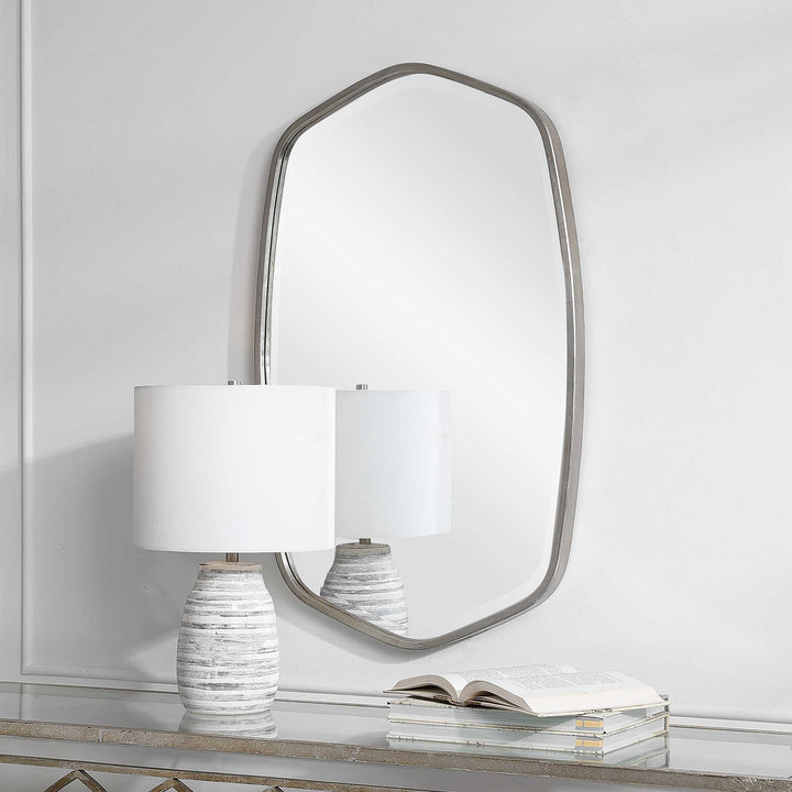 American Home Furniture Uttermost Duronia Brushed Silver Mirror