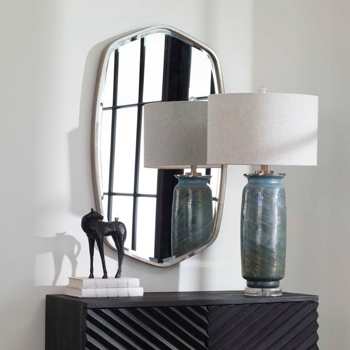 American Home Furniture Uttermost Duronia Brushed Silver Mirror