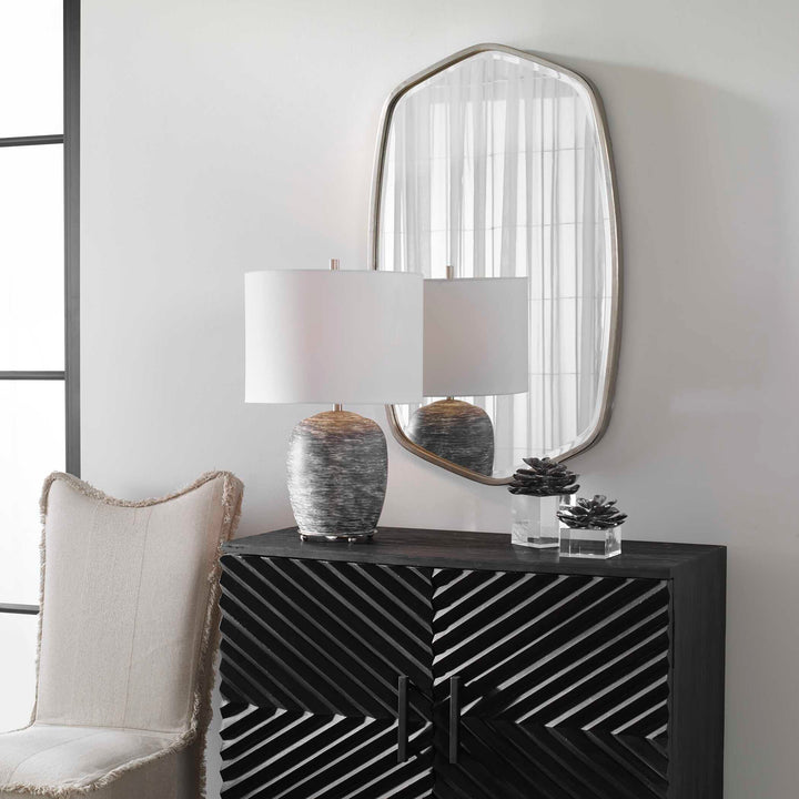 American Home Furniture Uttermost Duronia Brushed Silver Mirror