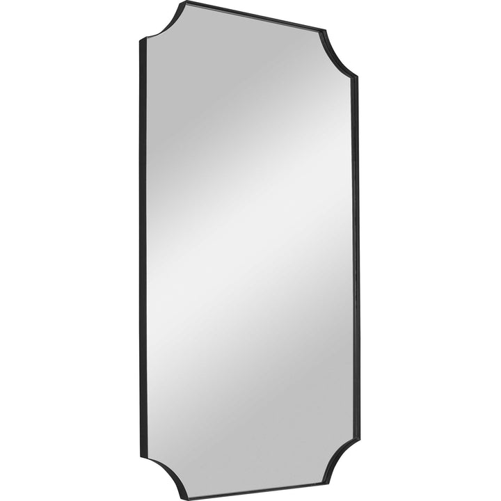 American Home Furniture Uttermost Lennox Black Scalloped Corner Mirror