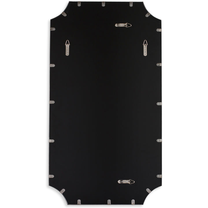 American Home Furniture Uttermost Lennox Black Scalloped Corner Mirror